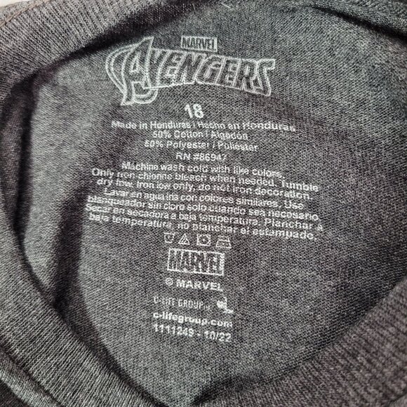 Marvel Avengers Age Of Ultron Graphic T-Shirt Gray Short Sleeve Size 18 - Picture 5 of 7